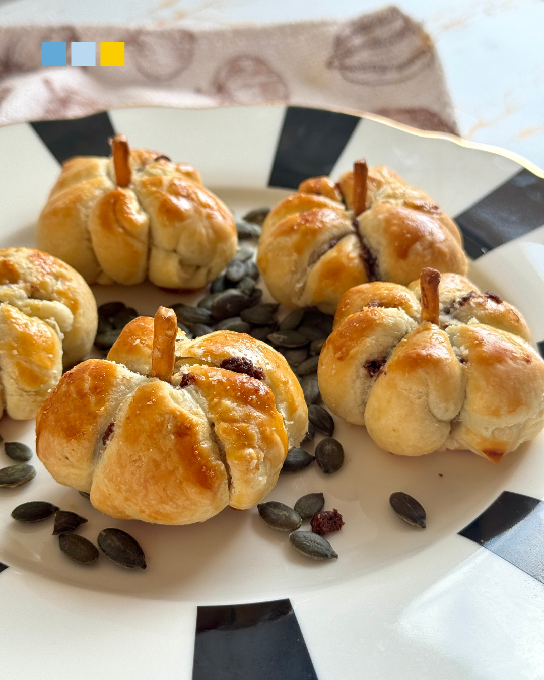 Calabazas de hojaldre y chocolate