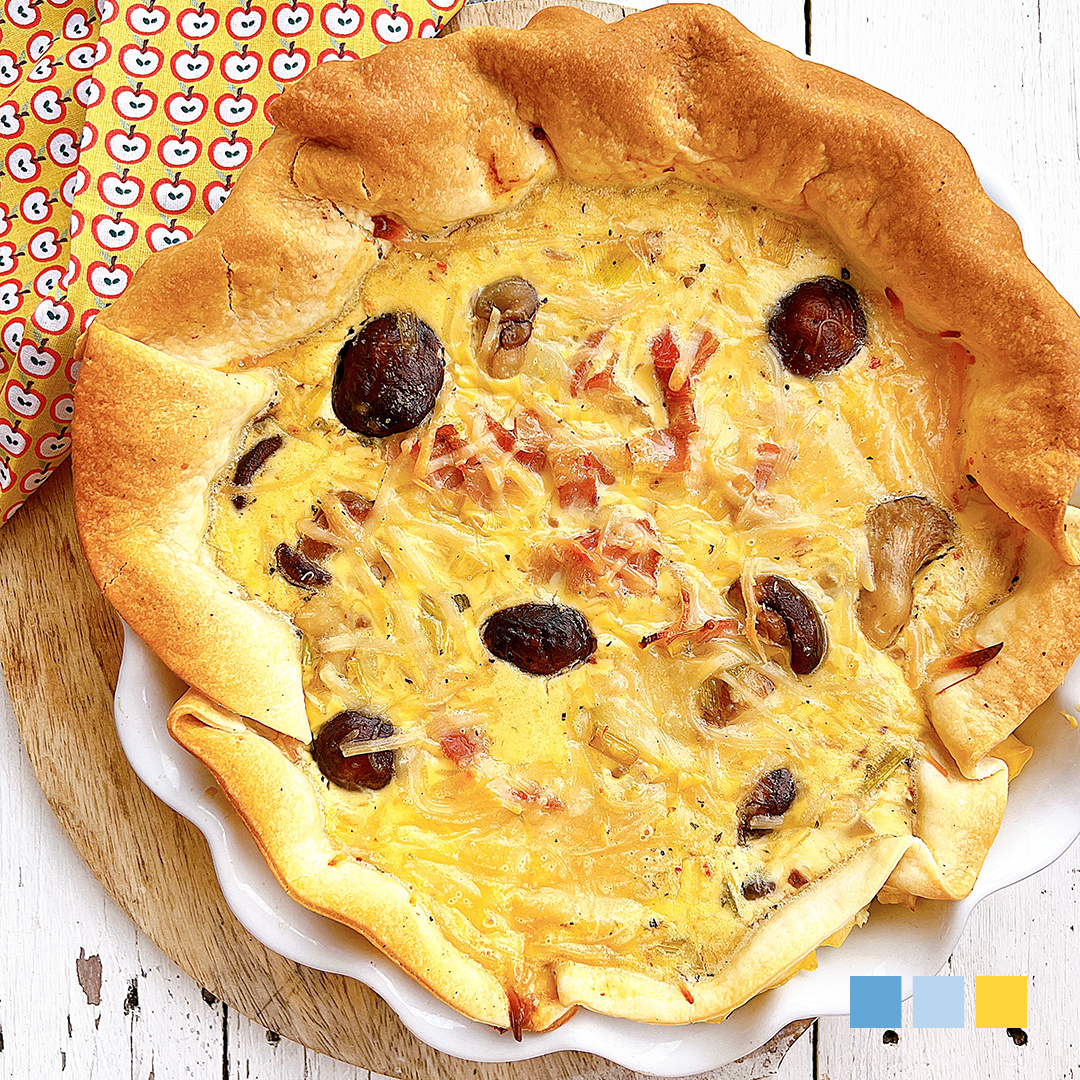 Quiche de bacon y setas