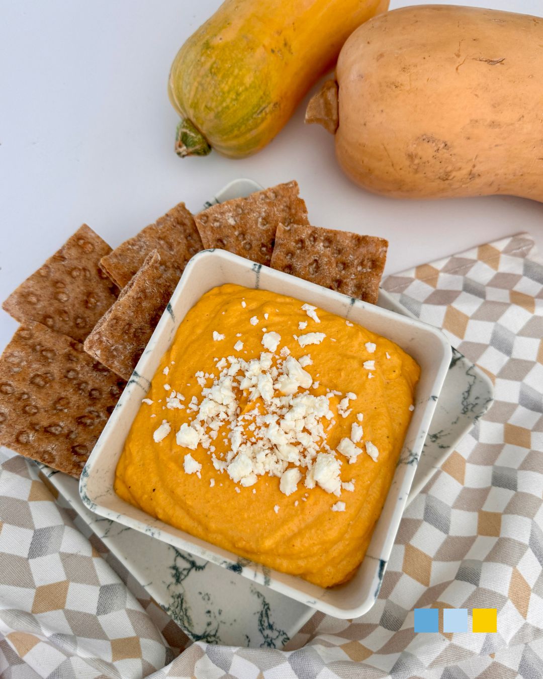 Paté de calabaza y queso feta