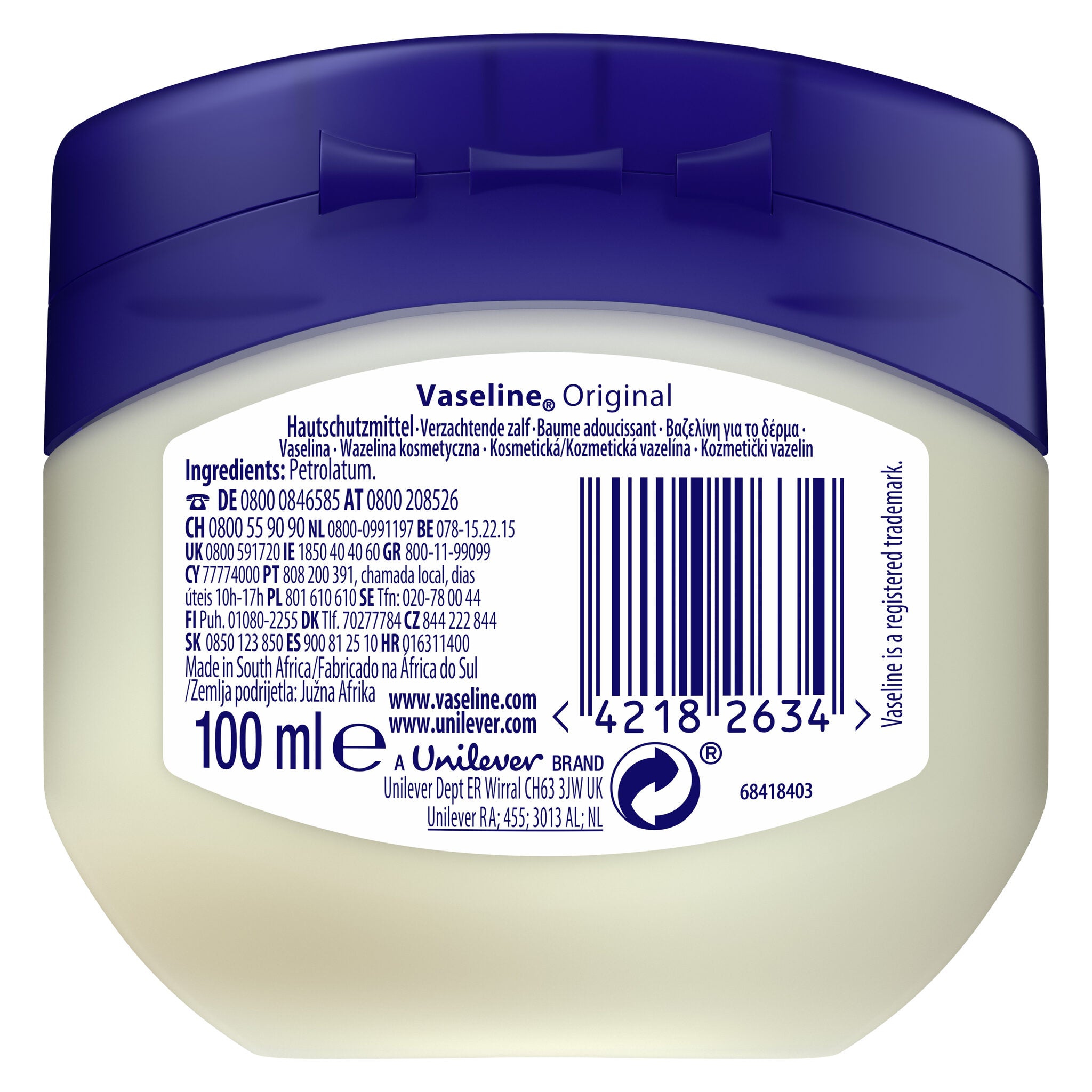 Vaselina para cuidado piel Vaseline 100ml
