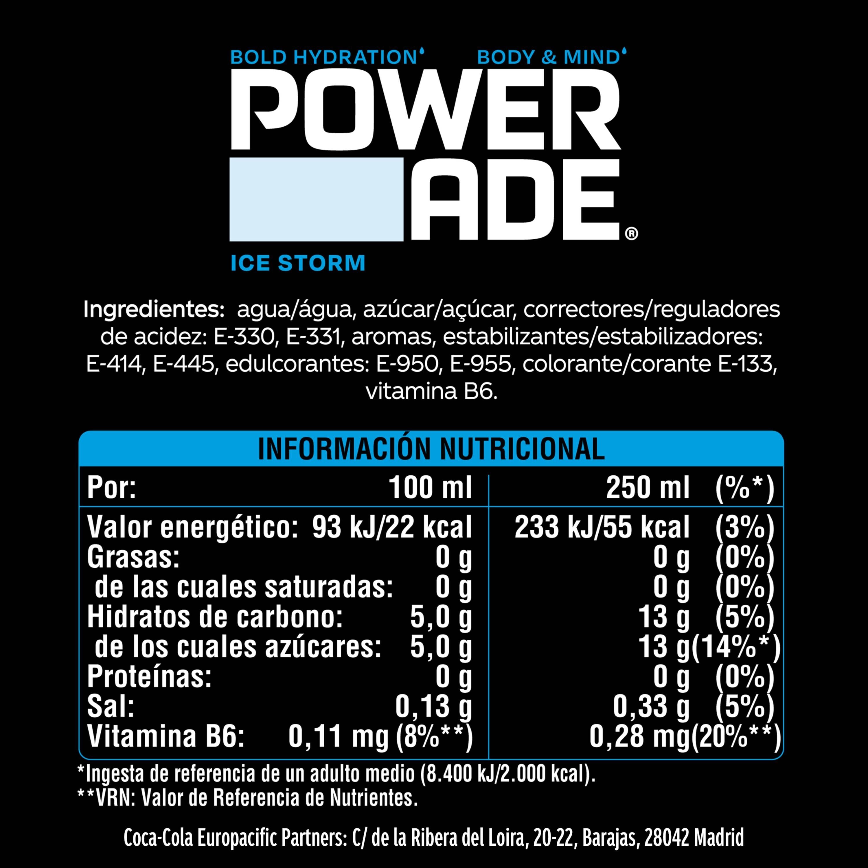Bebida isotónica ice storm Powerade 500ml