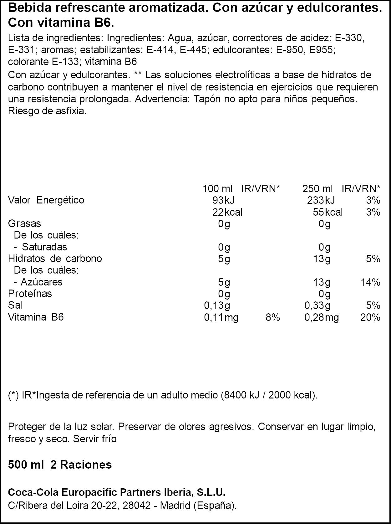 Bebida isotónica ice storm Powerade 500ml