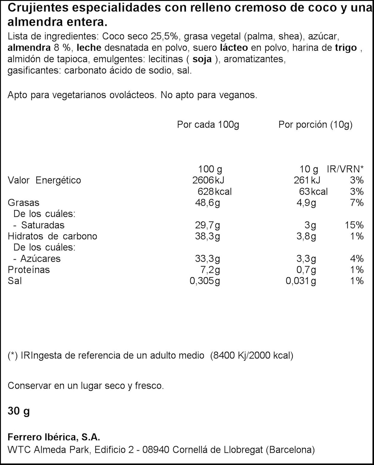 Bombón de coco Raffaello p3