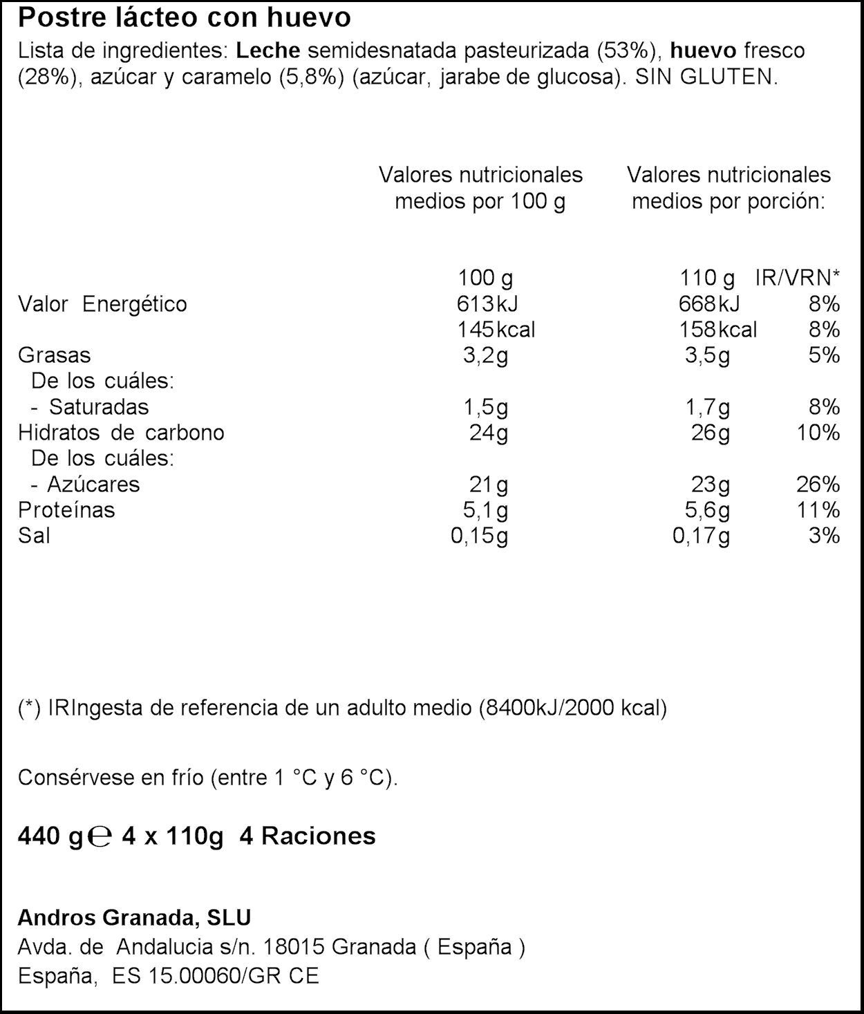 Flan huevo  Dhul p4 100g/u