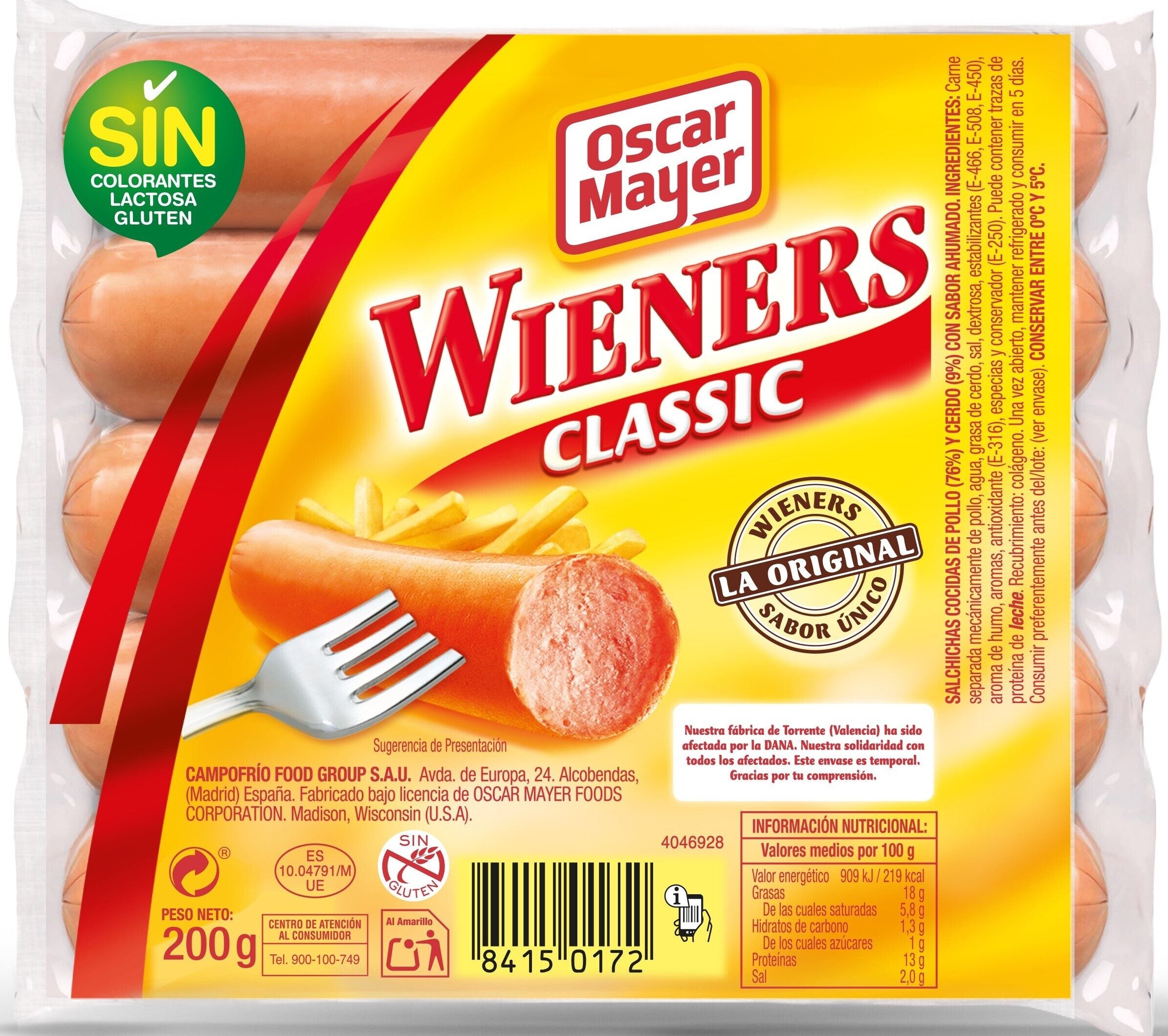 Salchicha wieners Oscar mayer 200g