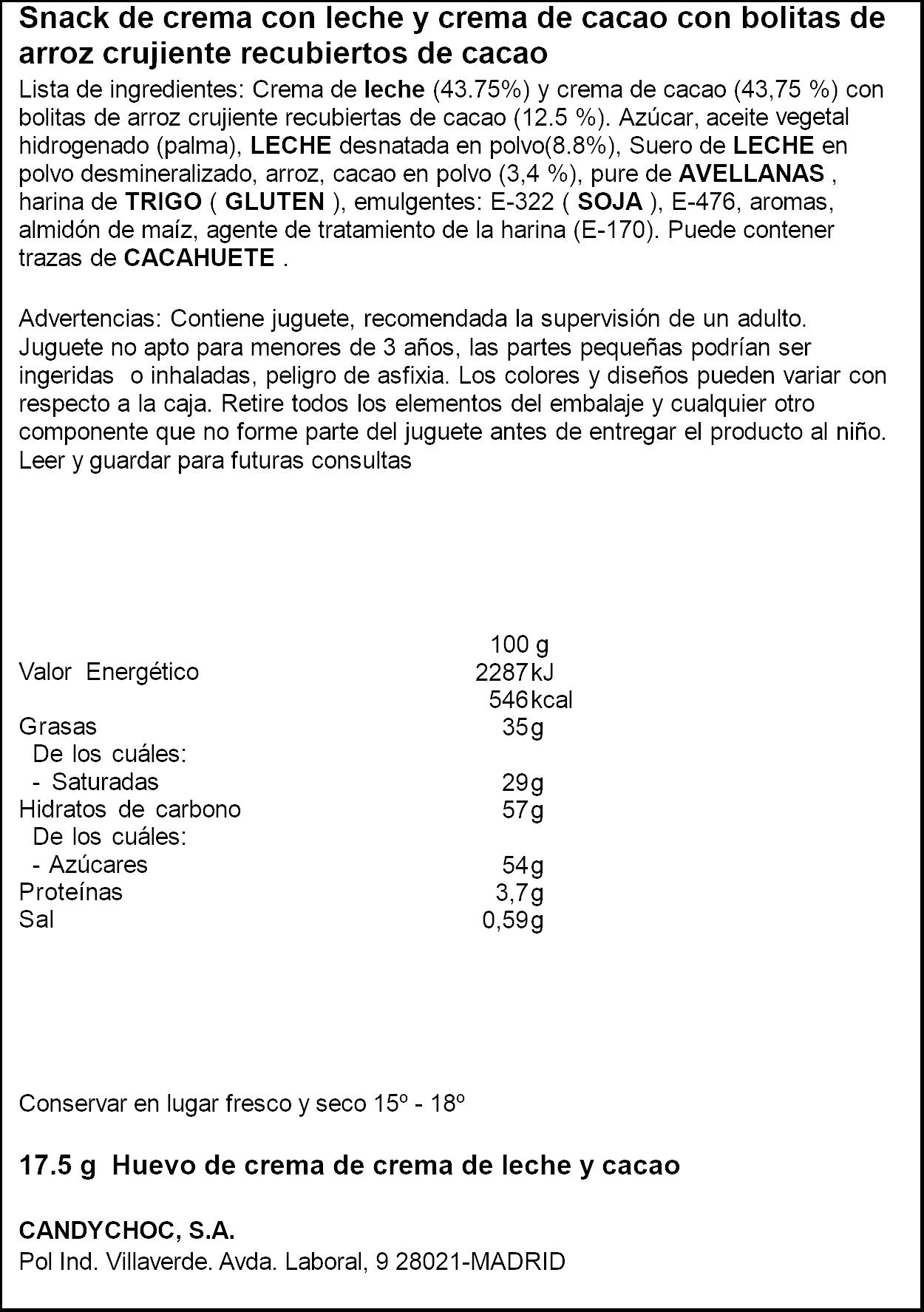 Huevo sorpresa crema patrulla Miguelañez 17g
