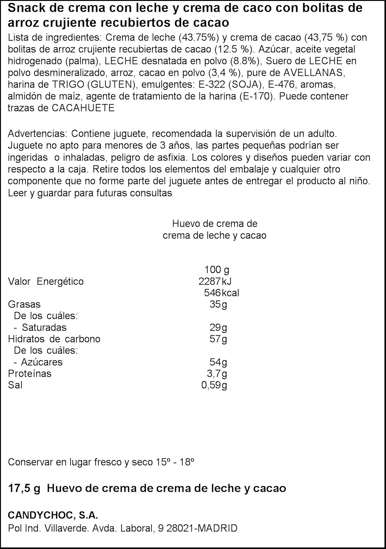 Huevo sorpresa barbie crema Miguelañez 17g