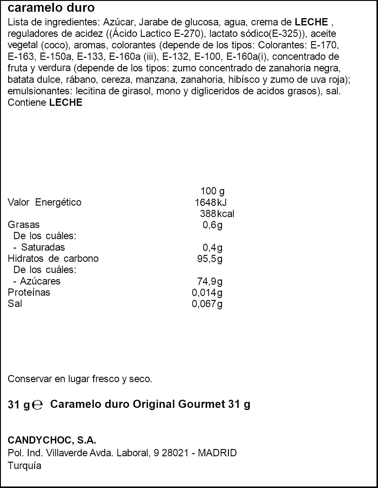 Caramelo con palo gourmet Miguelañez 31g