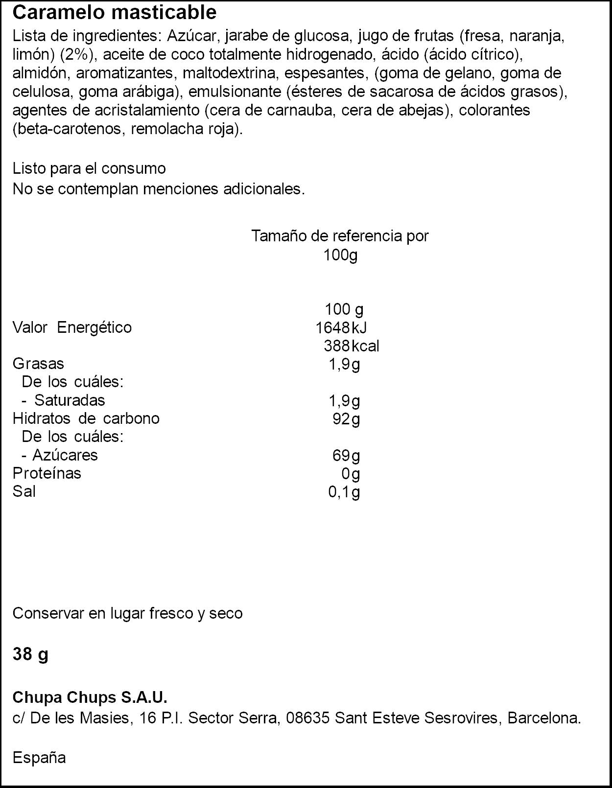 Caramelo frutas Mentos 38g