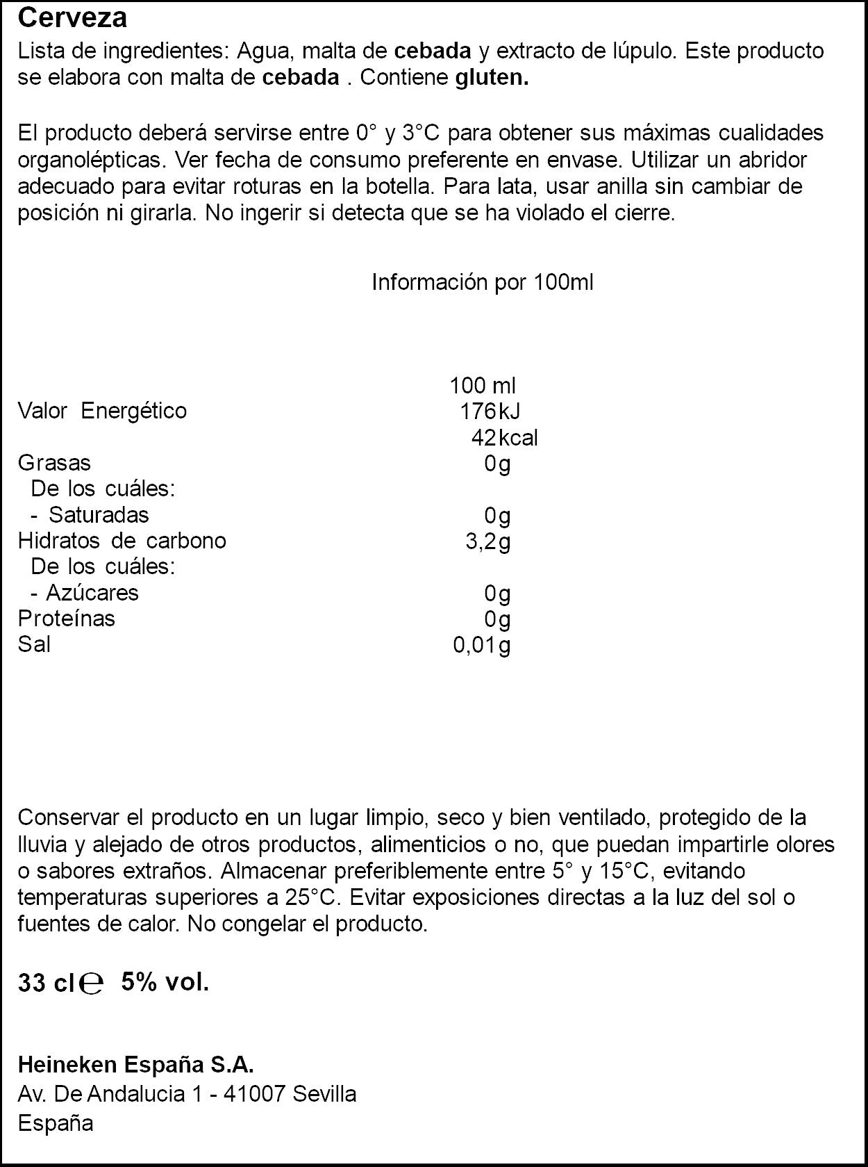 Cerveza rubia lata Heineken 330ml