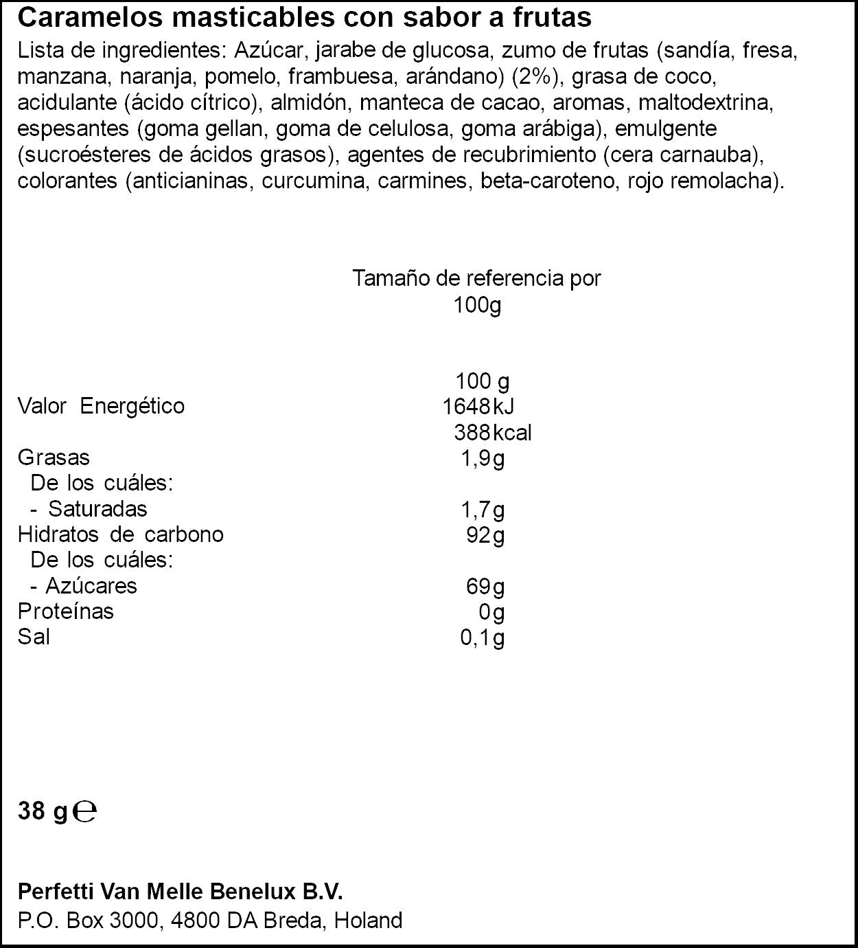 Caramelo sabor rainbow Mentos 38g