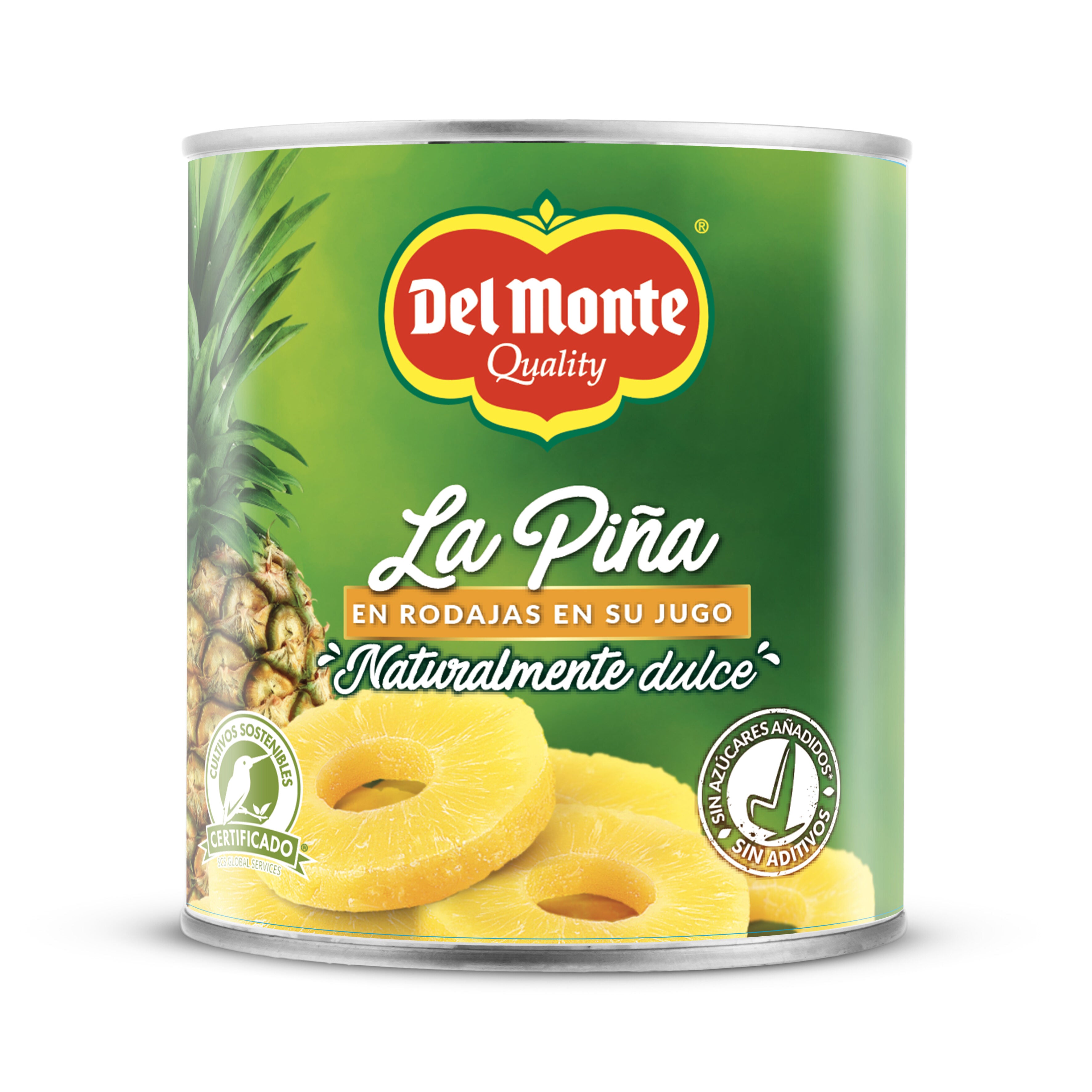 Piña jugo en rodajas Del monte 510g escurr