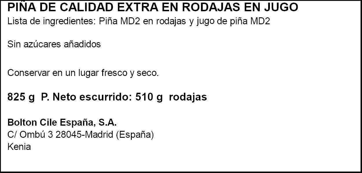 Piña jugo en rodajas Del monte 510g escurr