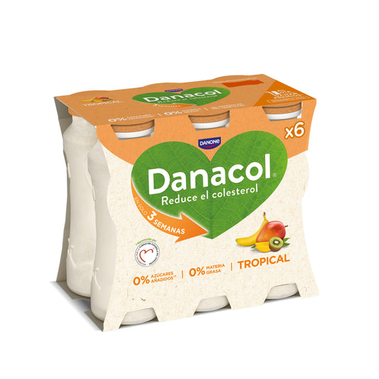Yogur liquido tropical danacol 0% Danone p6 100g/u La Despensa