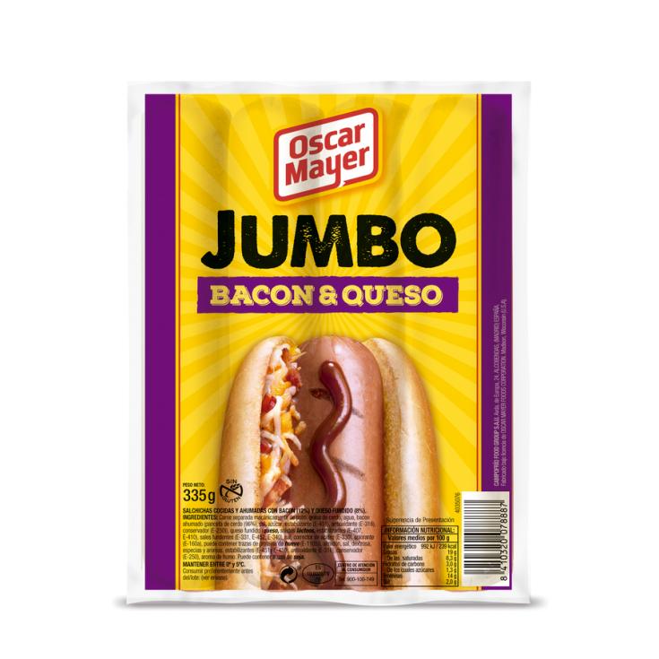 Salchicha bacón/queso jumbo Oscar mayer 335g