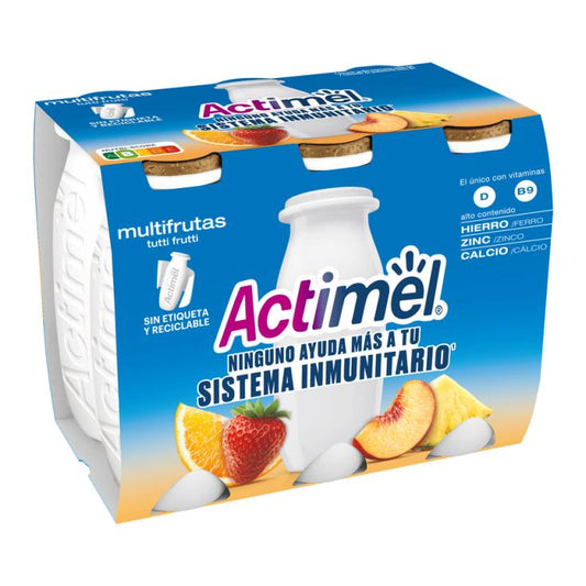 Yogur liquido multifruta actimel Danone p6 100g/u La Despensa