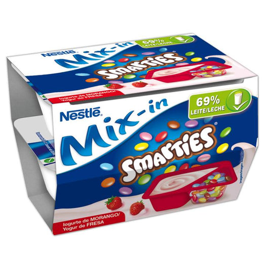 Mix in yogur fresa c/smarties chocolate Nestle p2 128g/u La Despensa