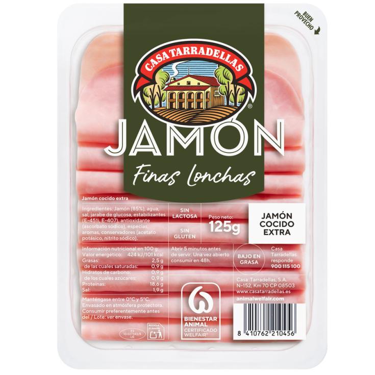 Jamón cocido finas lonchas Casa tarradellas 125g