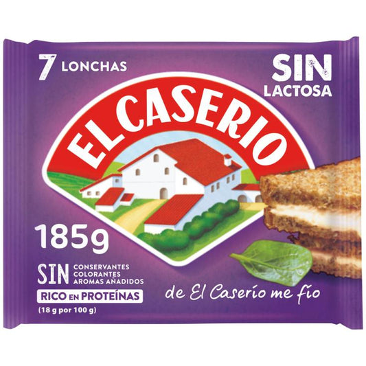 Queso fundido s/lactosa loncha El caserio 185g La Despensa