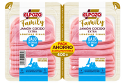 Jamon cocido finas lonchas family El pozo p2 225g/u