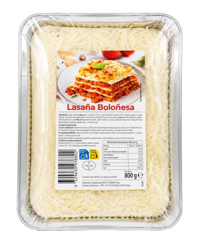 LASAÑA BOLOÑESA WHATS COOKING 800G