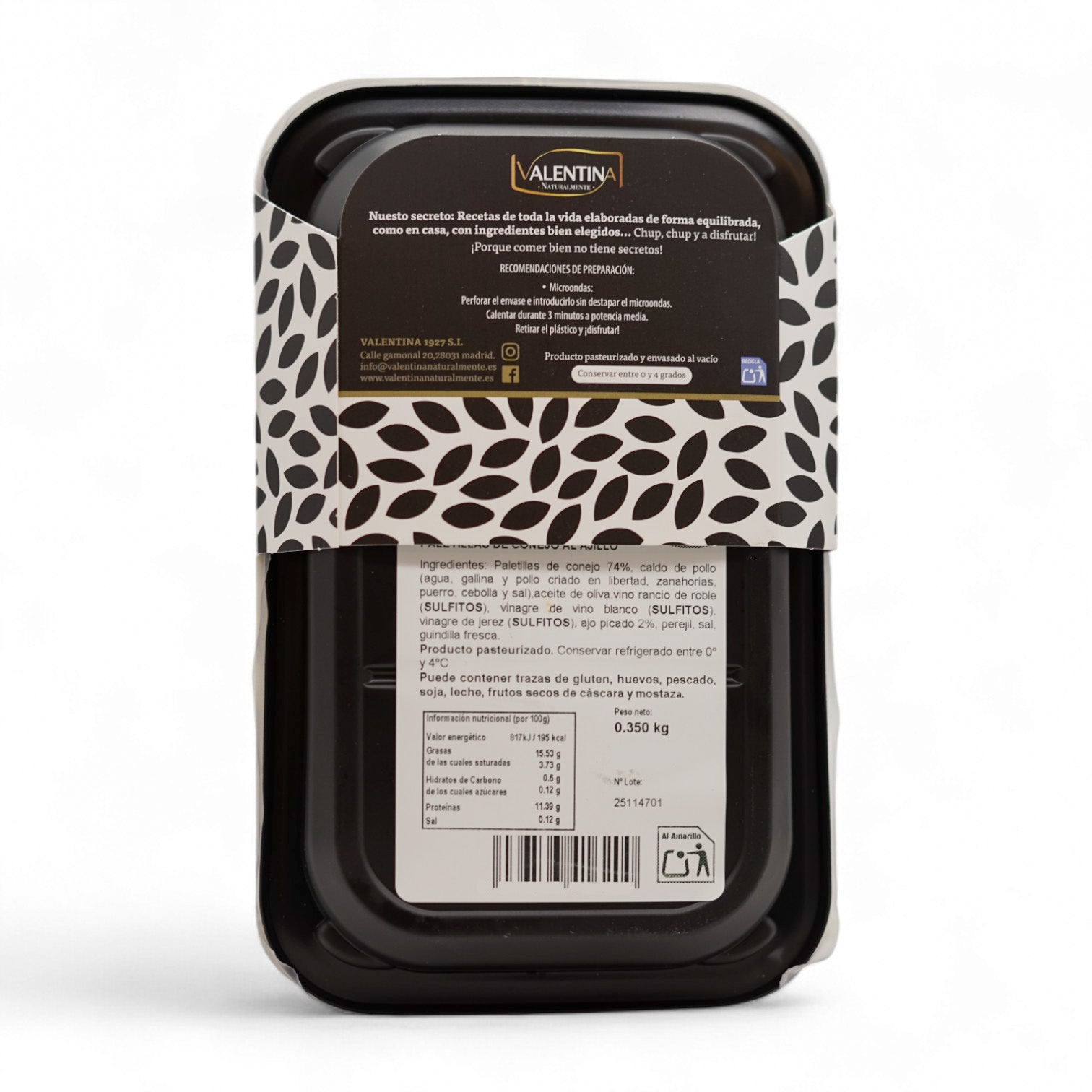 PALETILLA CONEJO AL AJILLO VALENTINA 330G