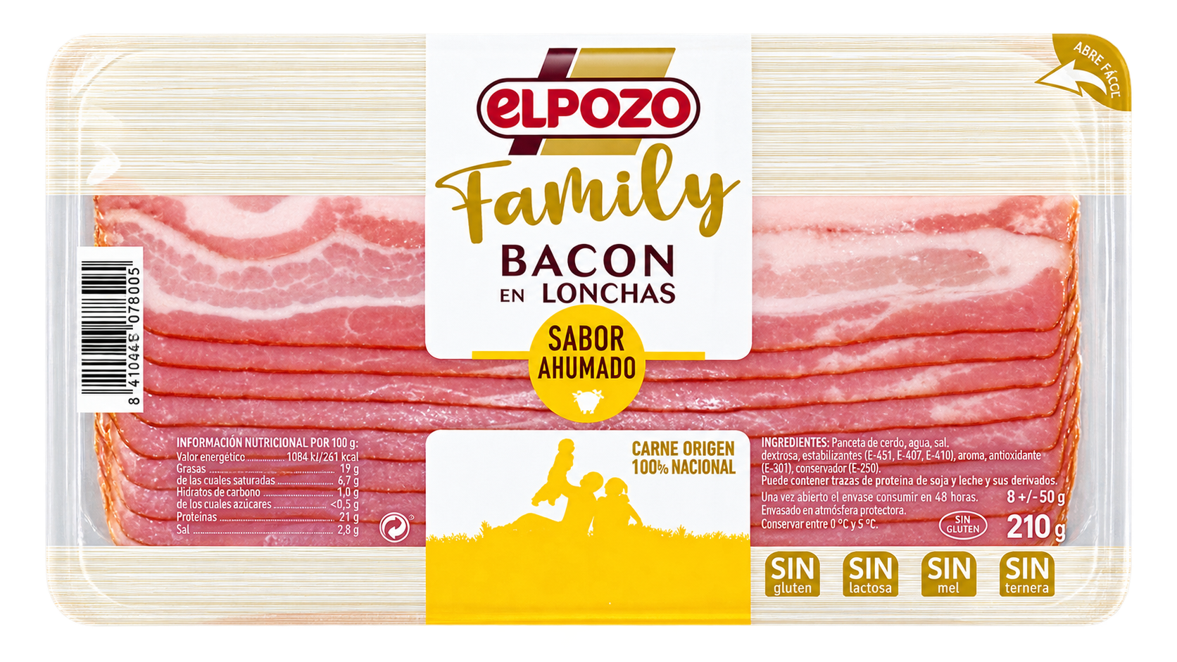 Bacon Loncheado family El pozo 200g