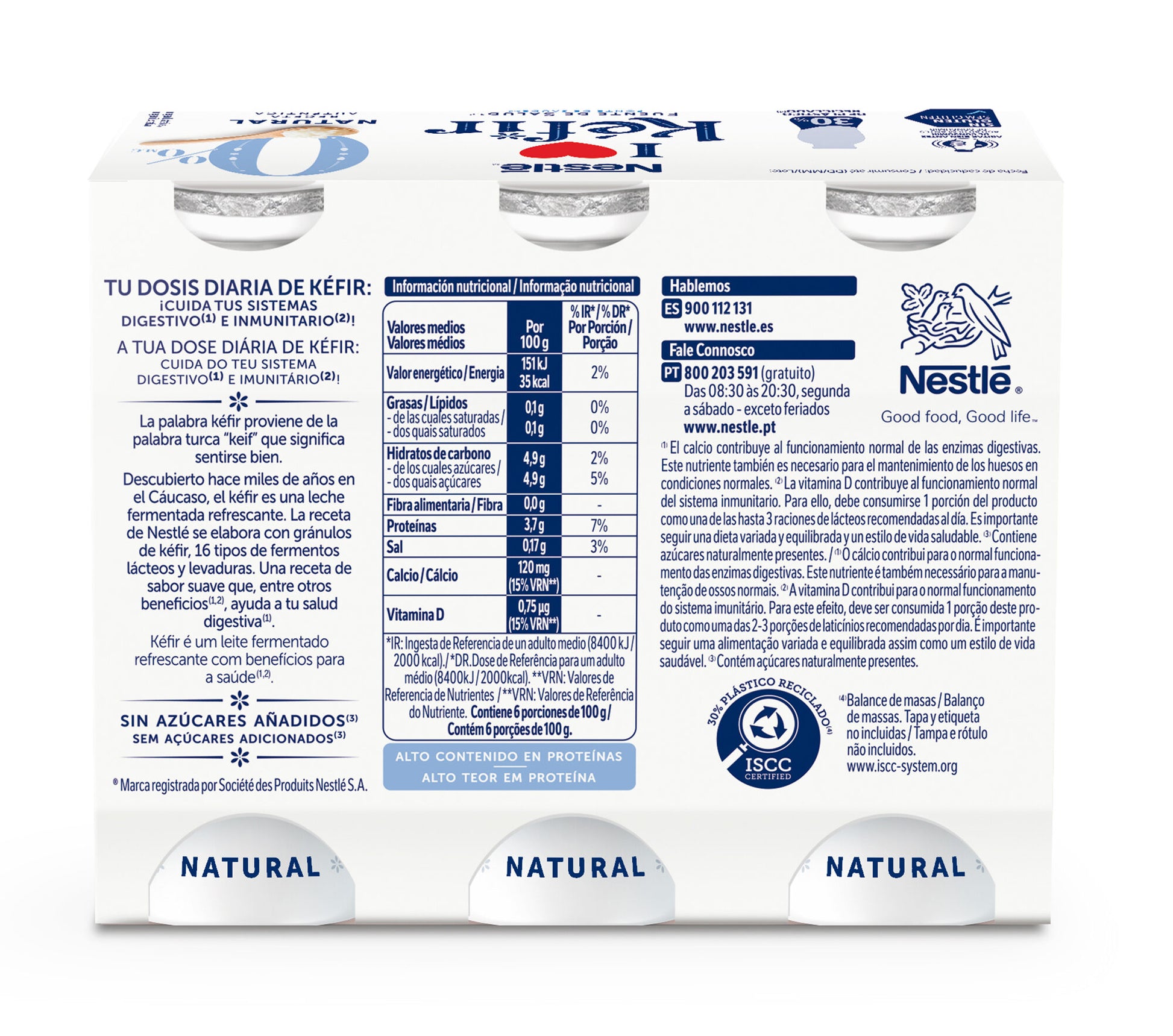 Kefir liquido 0% Nestle p6 100g/u