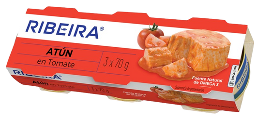 Atun claro en tomate ro-52 Ribeira p3 52g escurr La Despensa