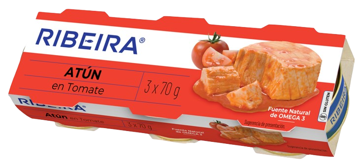 Atun claro en tomate ro-52 Ribeira p3 52g escurr