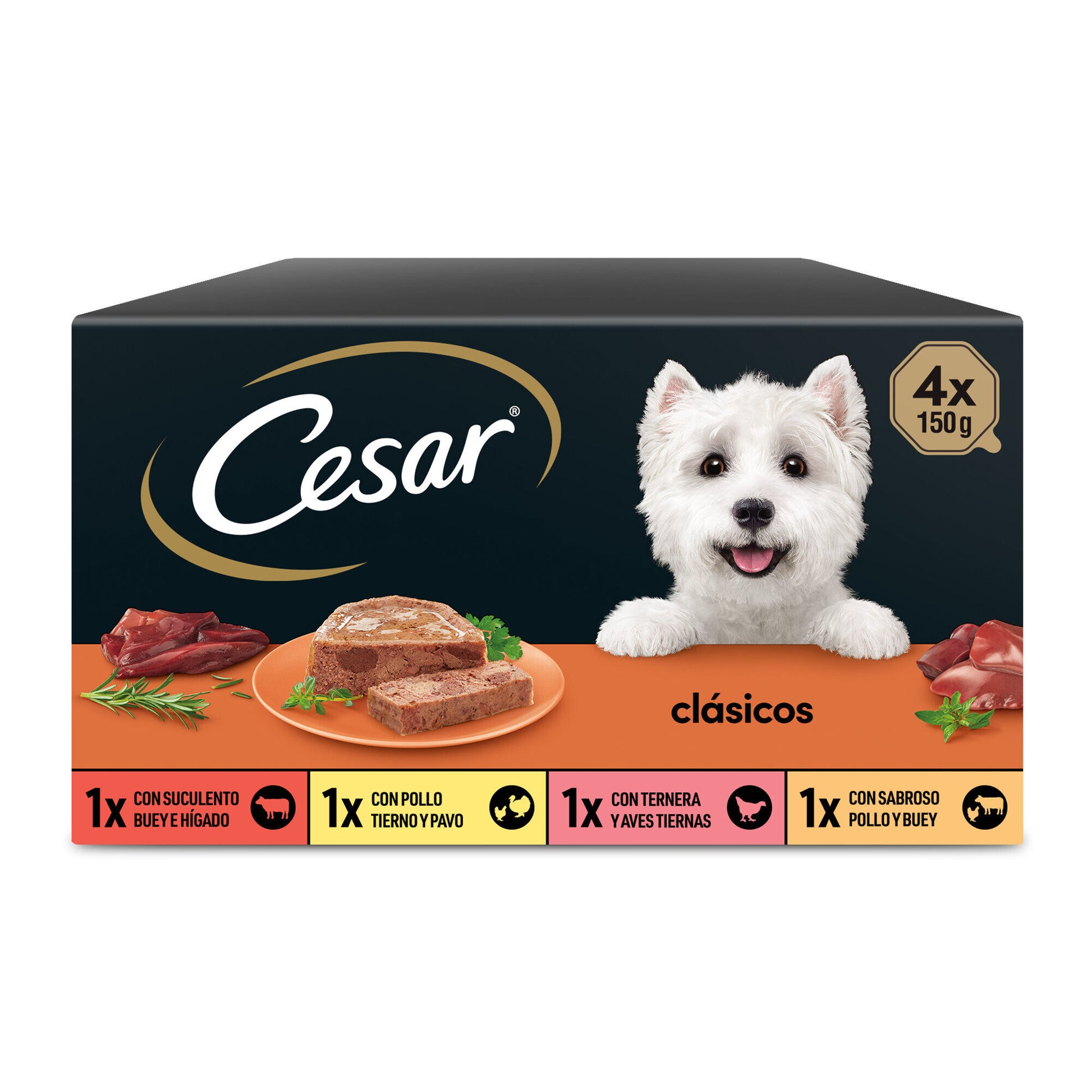 Comida húmeda perro clasicos tarrina Cesar p4 150g/u