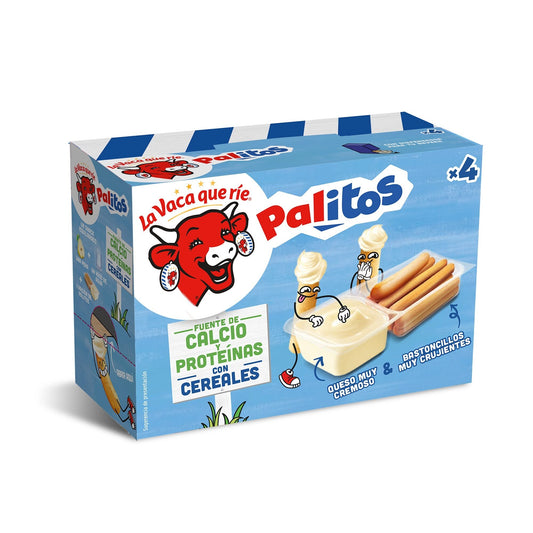 Crema de queso palitos de pan La vaca que rie p4 35g/u La Despensa
