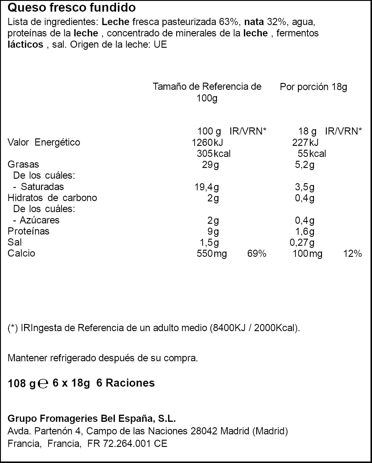 Queso fundido porcion Kiri 6u 108g