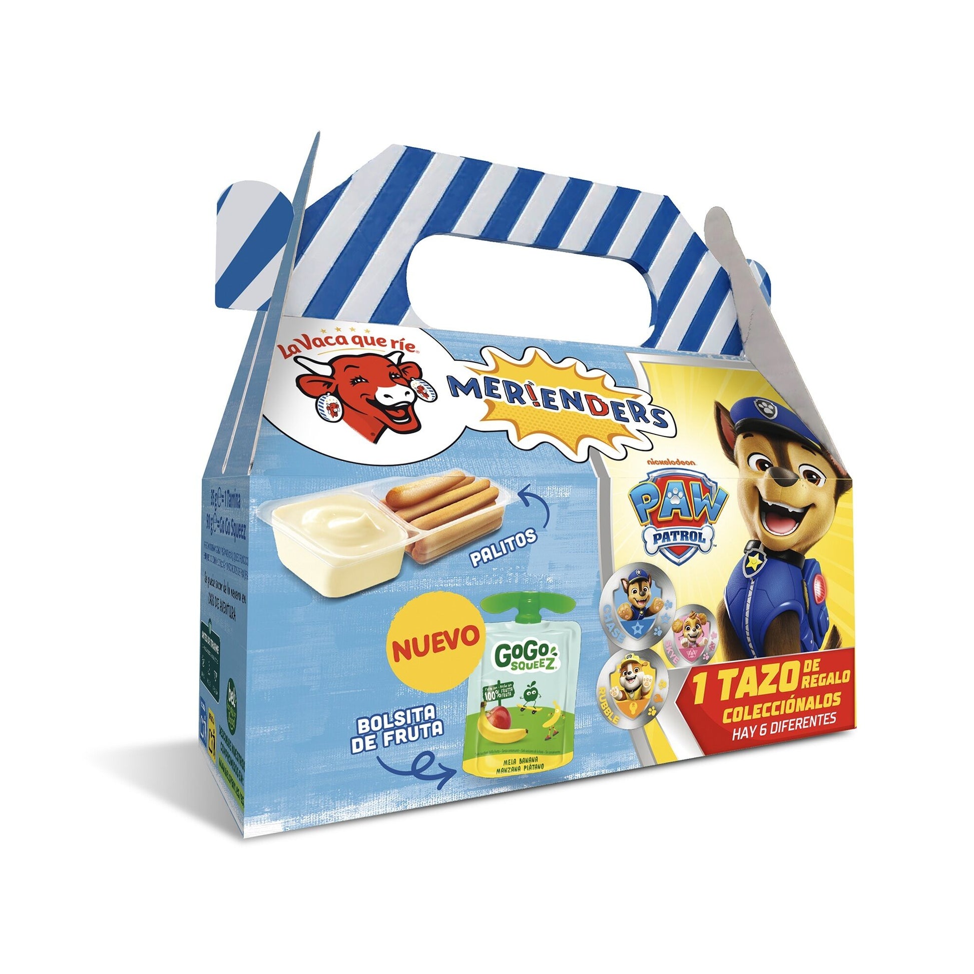 Pack meriendes Palitos crema de queso +  bolsa fruta gogo La vaca que rie 125g