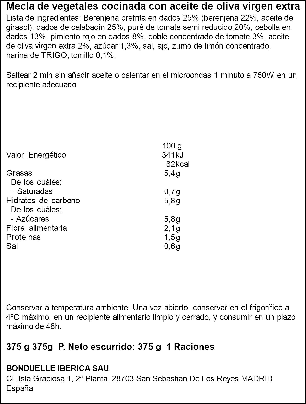Ratatouille berenj/calab/pimi lata Boundelle 375g escurr