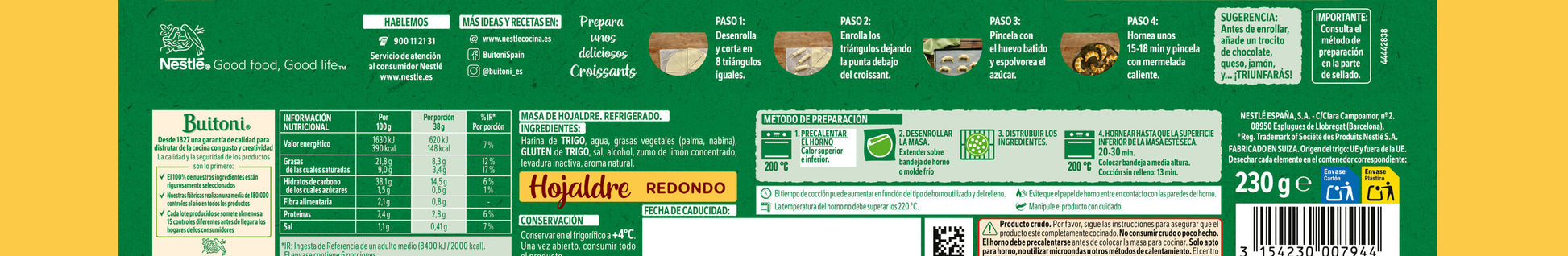 Masa hojaldre redonda Buitoni 230g