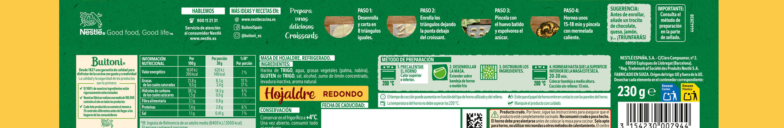 Masa hojaldre redonda Buitoni 230g
