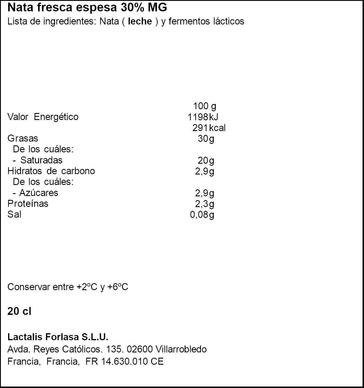 Nata Fresca Extracremosa President 20cl