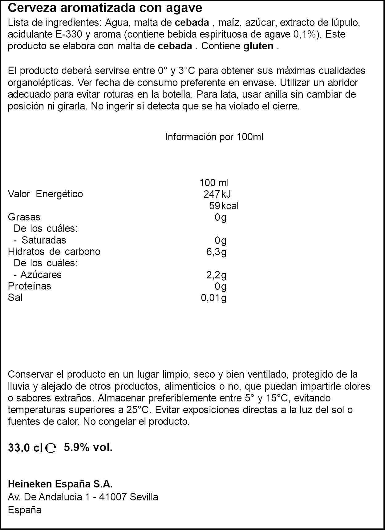 Cerveza especial cristal Desperados 330ml