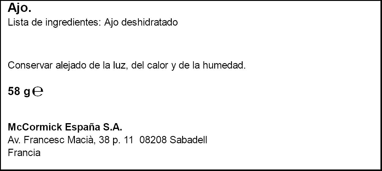 Ajo molido Ducros 58g