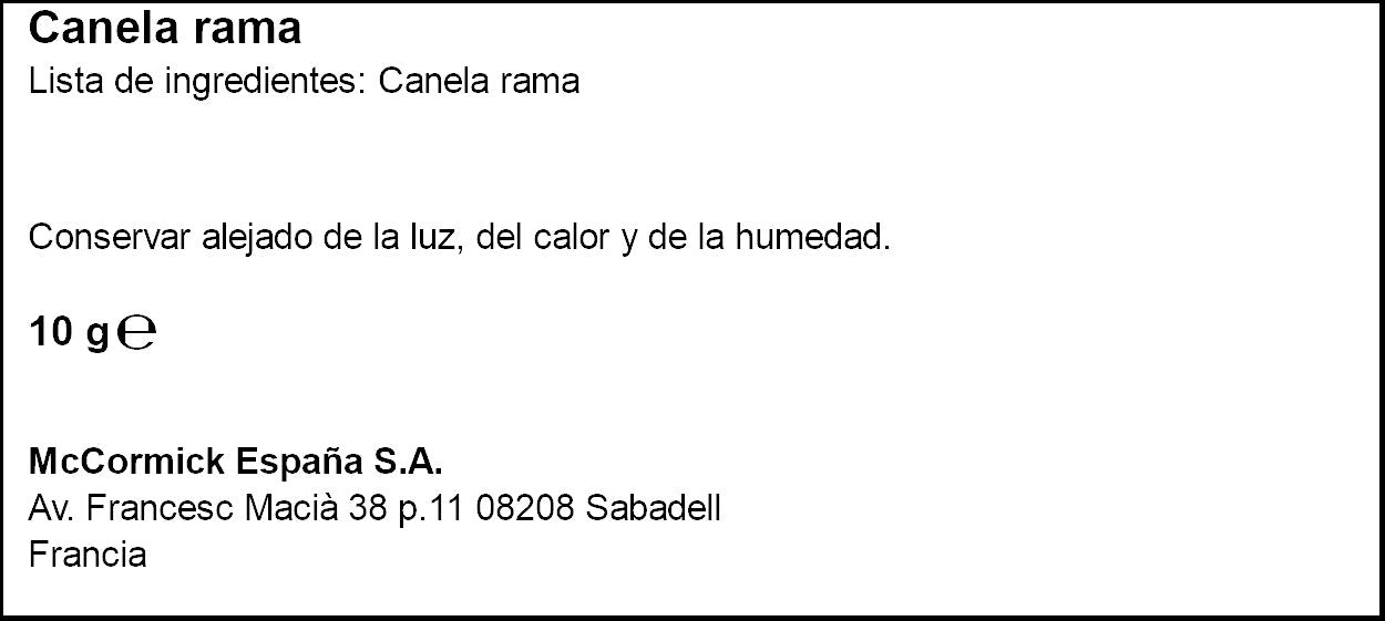Canela en rama Ducros 10g