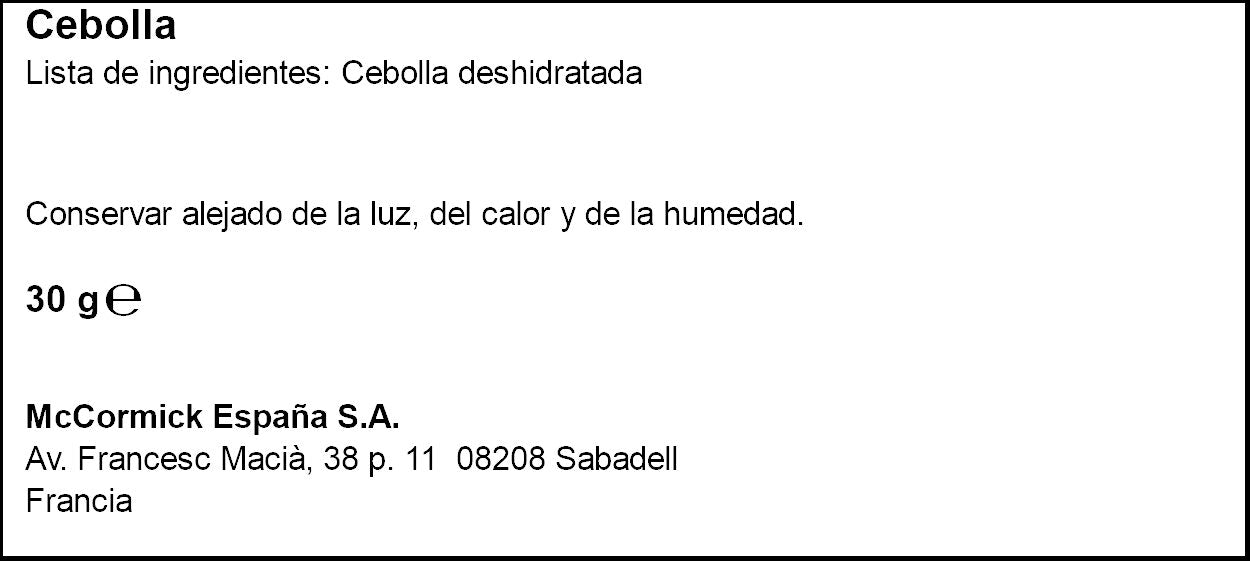 Cebolla  Ducros 30g