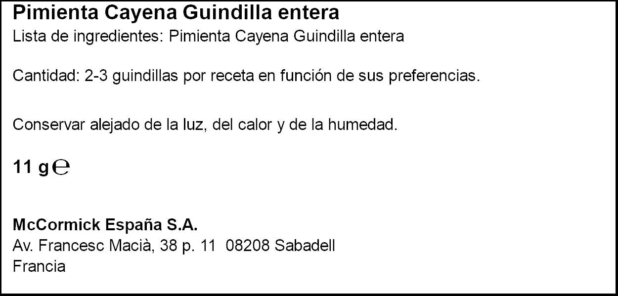 Pimienta cayena entera Ducros 11g