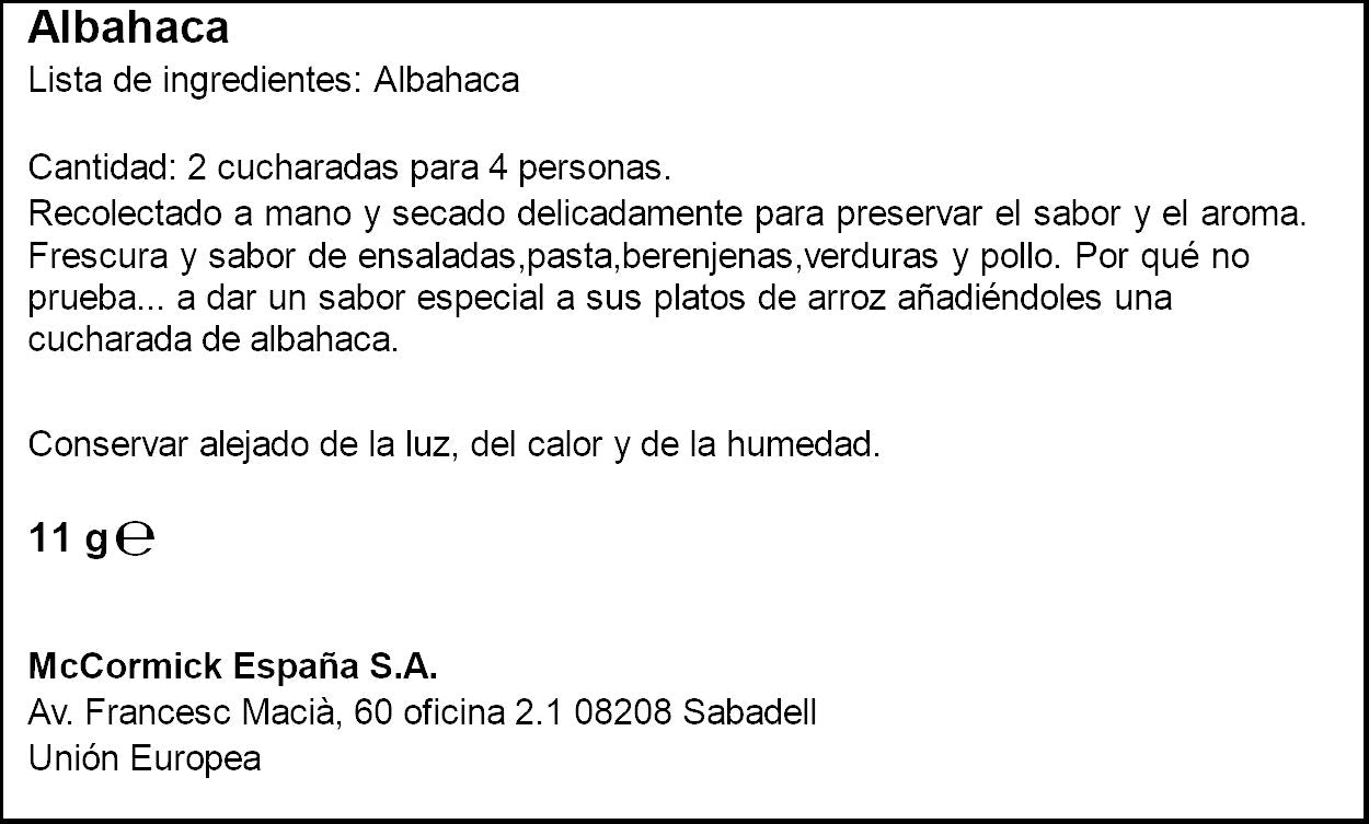 Albahaca  Ducros 12g