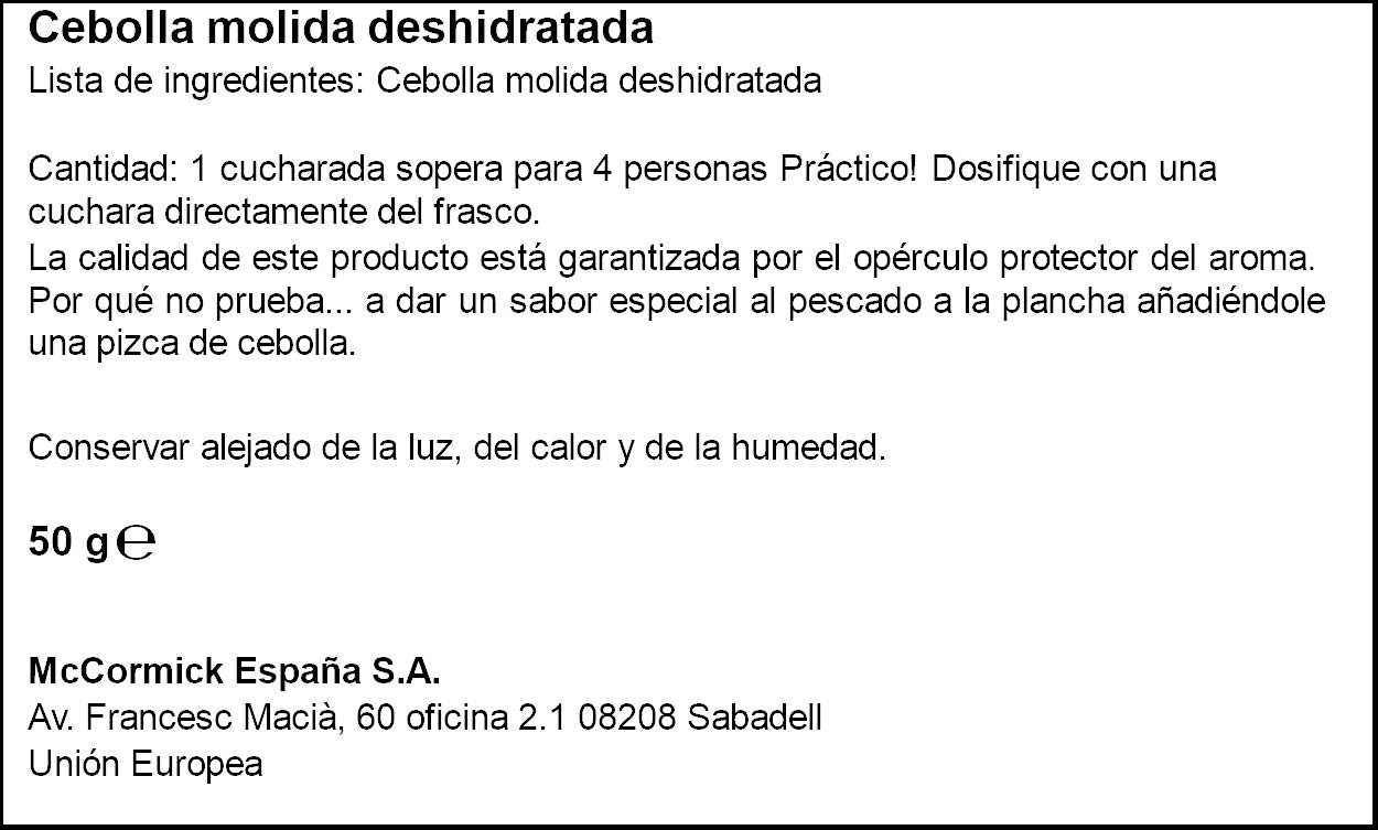 Sazonador cebolla molida Ducros 50g