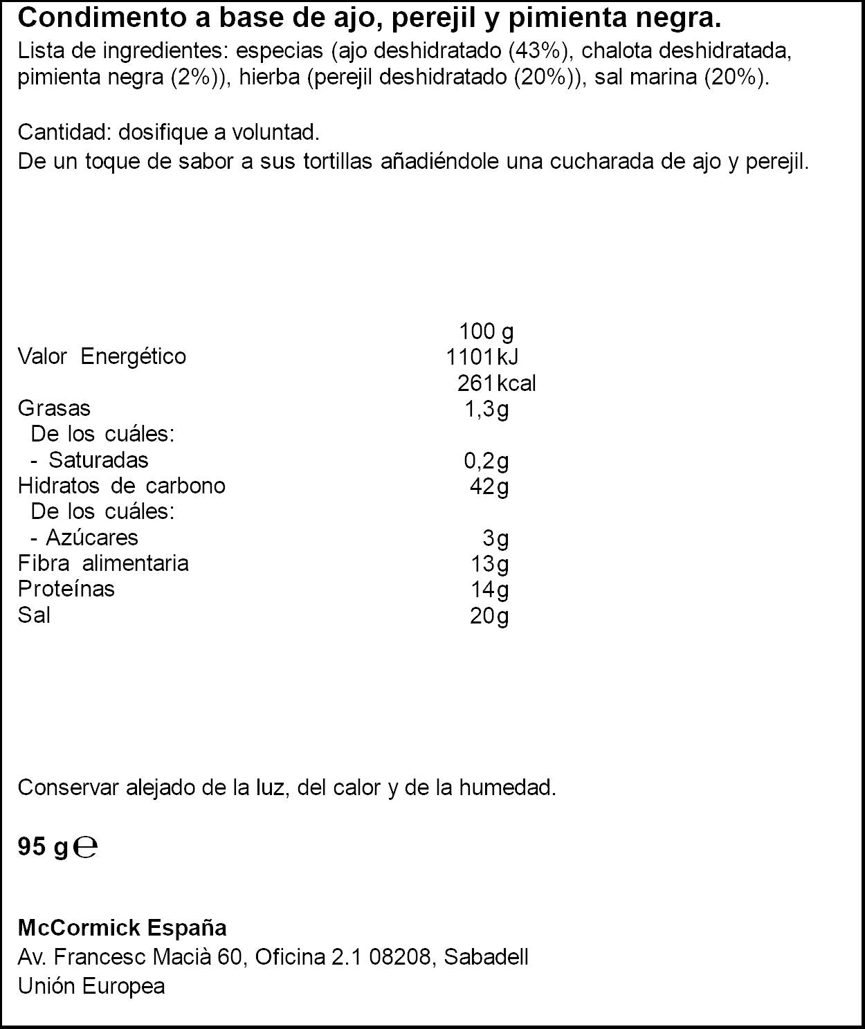 Ajo perejil bote Ducros 95g