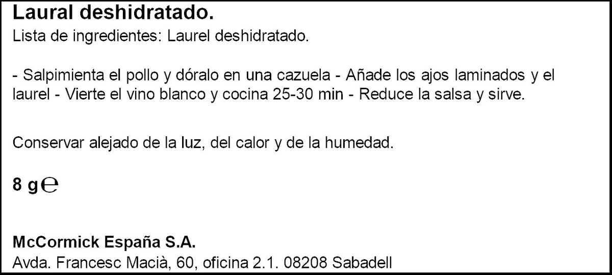 Laurel hojas bolsa Ducros 8g
