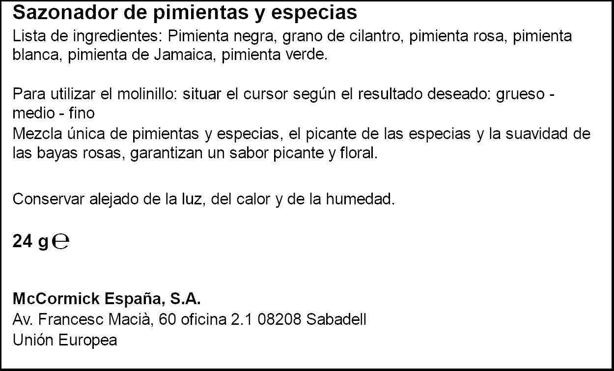 Molinillo 5 bayas Ducros 35g