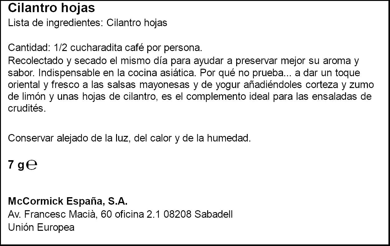 Cliantro hojas Ducros 7g