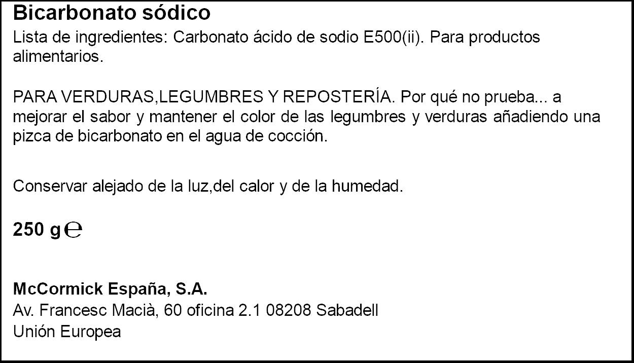 Bicarbonato sódico  Ducros 250g
